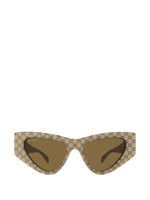Gucci Eyewear monogram geometric-frame sunglasses - Neutrals - zdjęcie produktu nr 1
