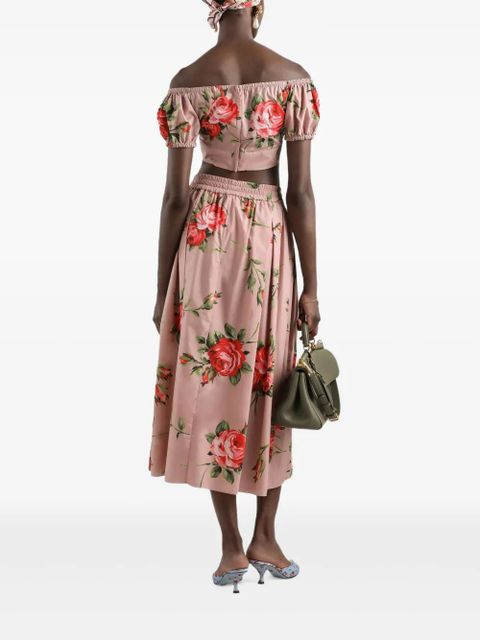 Dolce & Gabbana floral print drawstring skirt - Pink