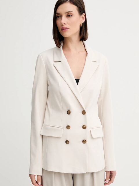 Guess marynarka MAELICE kolor beżowy dwurzędowa gładka W5YN39 KCMU2 - zdjęcie produktu nr 1