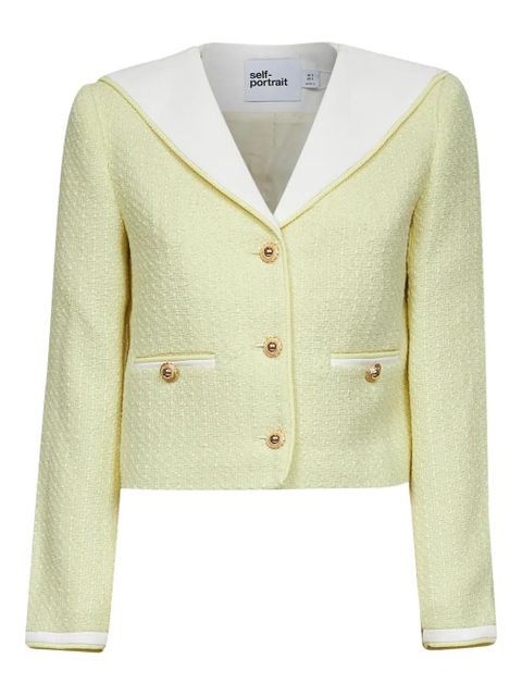 Self-Portrait single-breasted bouclé jacket - Yellow - zdjęcie produktu nr 1