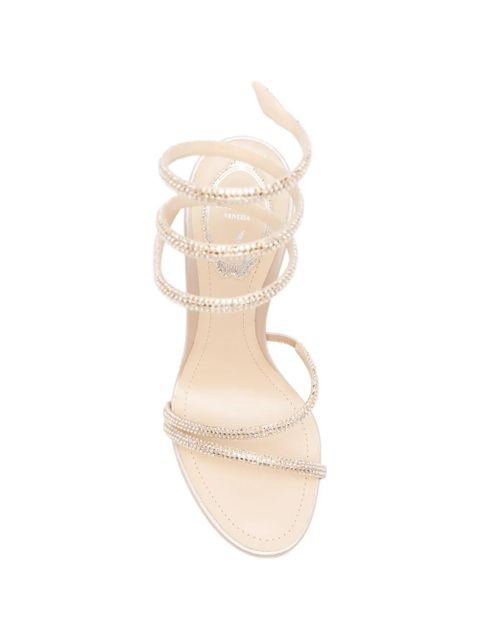 René Caovilla Margot embellished-spiral heeled sandals - Neutrals