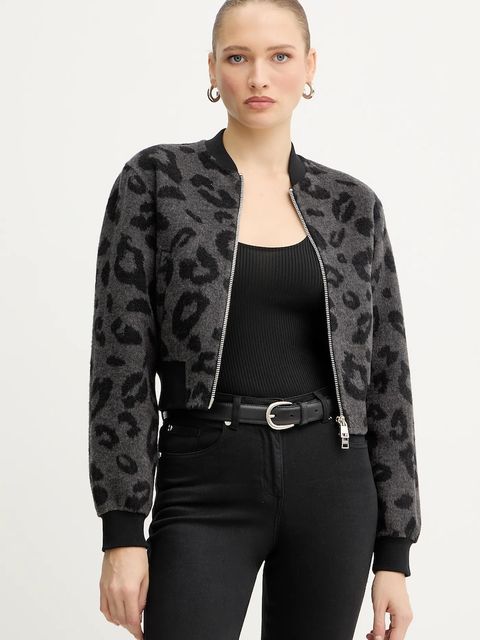 Silvian Heach kurtka bomber z dodatkiem wełny HERRERO kolor szary przejściowa GPA25127GB - zdjęcie produktu nr 1