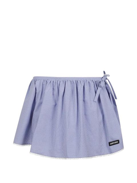Miu Miu tie gingham mini skirt - Blue - zdjęcie produktu nr 1