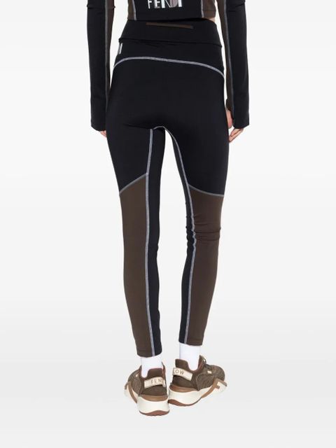 FENDI stitching panel leggings - Black