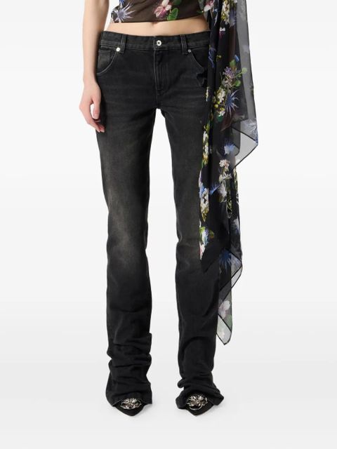 Blumarine butterfly-embellished flared jeans - Black