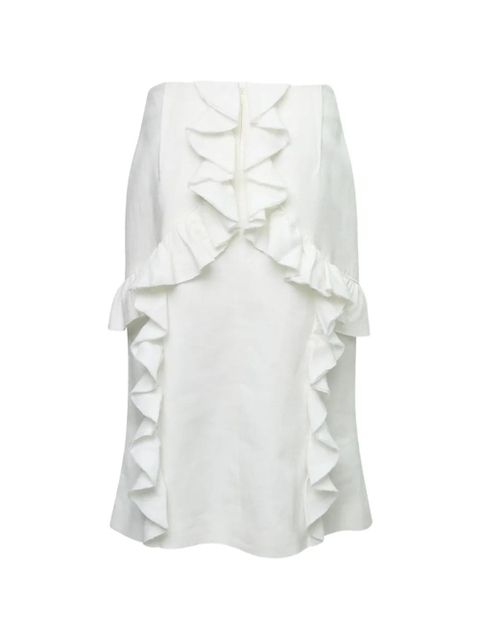 SHUSHU/TONG ruffle-trimmed flared skirt - White - zdjęcie produktu nr 2