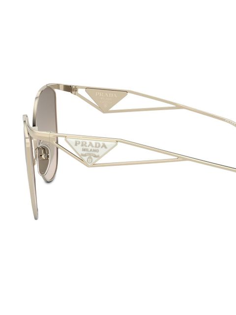 Prada Eyewear logo cat-eye frame sunglasses - Gold