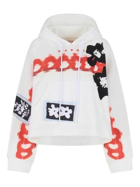 Marni graphic-print hoodie - White - zdjęcie produktu nr 1