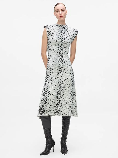 Karl Lagerfeld sukienka kolor biały midi rozkloszowana A4W13030 - zdjęcie produktu nr 1