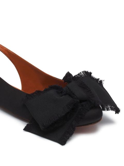 Lanvin satin slingback ballerina shoes - Black