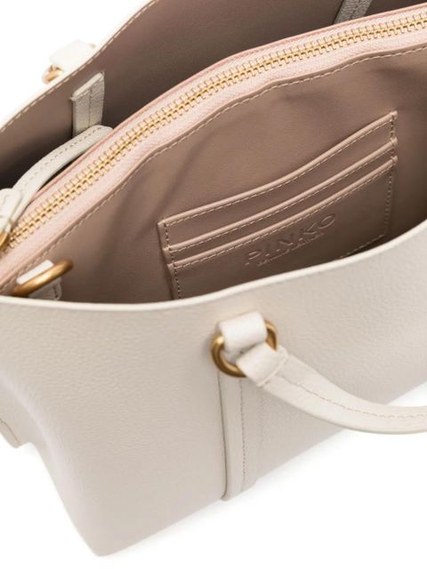 PINKO logo-charm tote bag - Neutrals