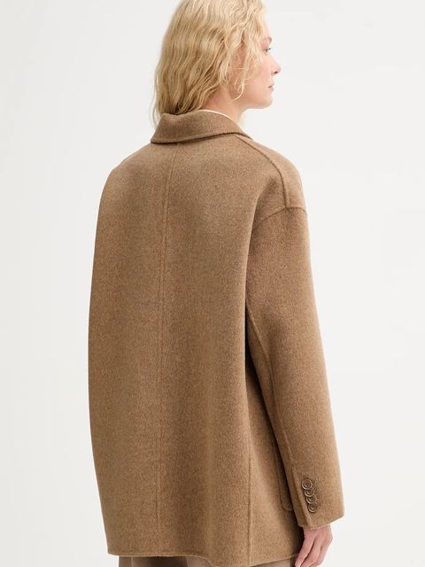 Sessun płaszcz z wełną kolor brązowy przejściowy oversize 25113004 - zdjęcie produktu nr 2