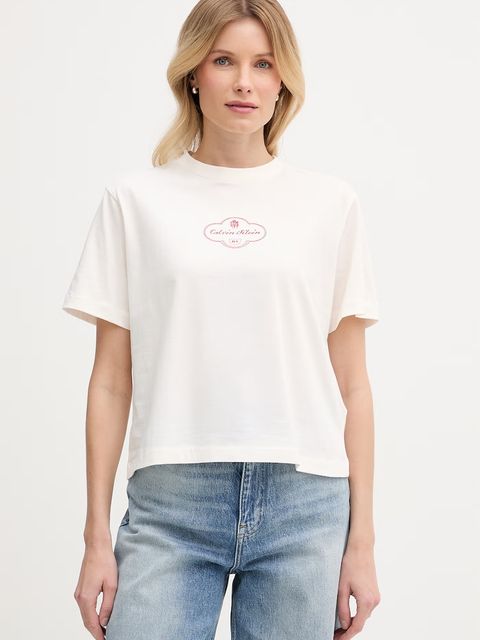 Calvin Klein Jeans T-shirt damski bawełniany - zdjęcie produktu nr 1