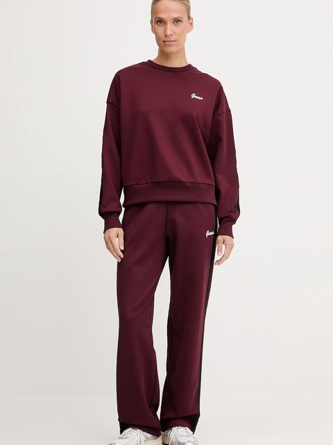 Guess bluza FABIA damska kolor bordowy z aplikacją V5BQ03 KCX22 - zdjęcie produktu nr 2