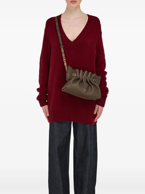 Ferragamo Soft ruched leather tote bag - Brown - zdjęcie produktu nr 2