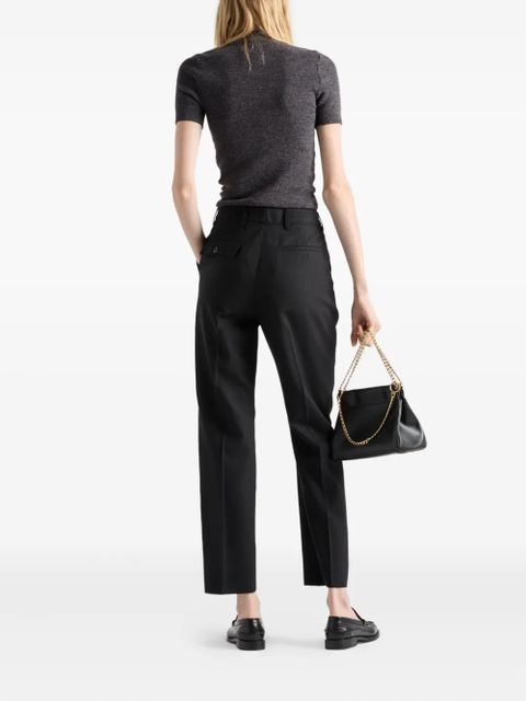 Prada pendant-embellishment short-sleeve sweater - Grey