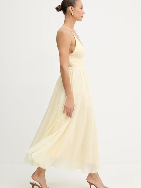 Bardot sukienka kolor żółty maxi rozkloszowana 59963DB - zdjęcie produktu nr 2