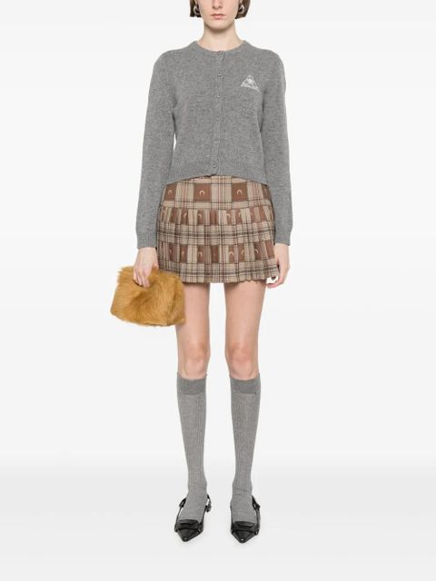 Marine Serre logo-embroidered cardigan - Grey