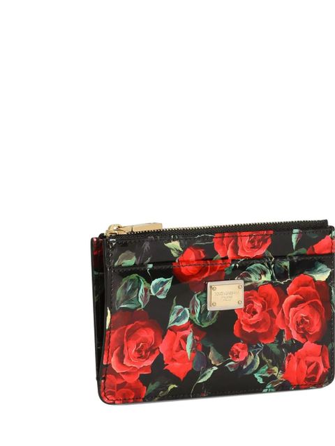 Dolce & Gabbana Dauphine Rose-print wallet - Black