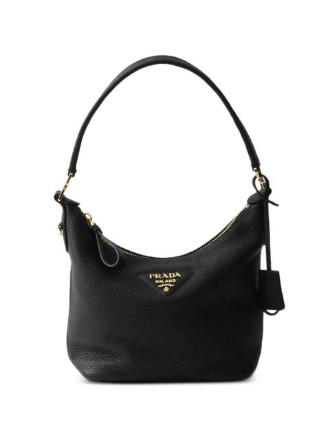Prada logo-plaque leather shoulder bag - Black - zdjęcie produktu nr 1