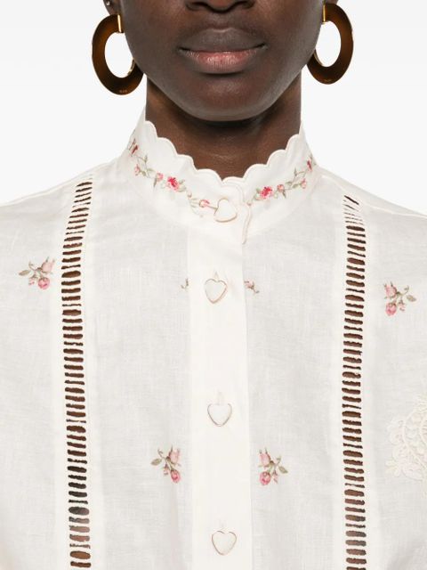 ZIMMERMANN Patience lace floral shirt - Neutrals