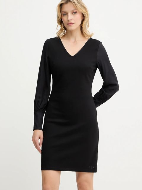 Armani Exchange sukienka kolor czarny mini prosta XW000756 AF16136 - zdjęcie produktu nr 1
