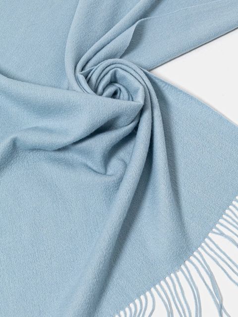 Answear.LAB szal wełniany damski kolor niebieski gładki