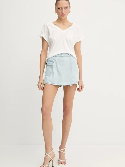 Morgan spódnicospodnie jeansowe damskie kolor niebieski gładkie high waist SHAZAZ - zdjęcie produktu nr 2