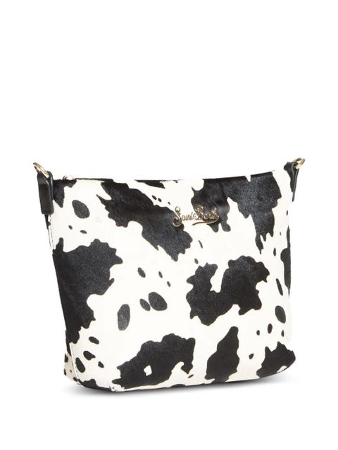 MC2 Saint Barth Aline cow-print leather clutch bag - White