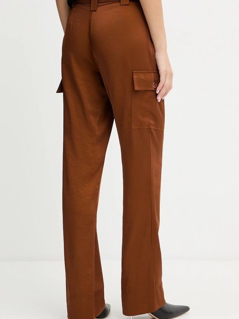 Morgan spodnie damskie kolor brązowy szerokie high waist PVIRA.F - zdjęcie produktu nr 2