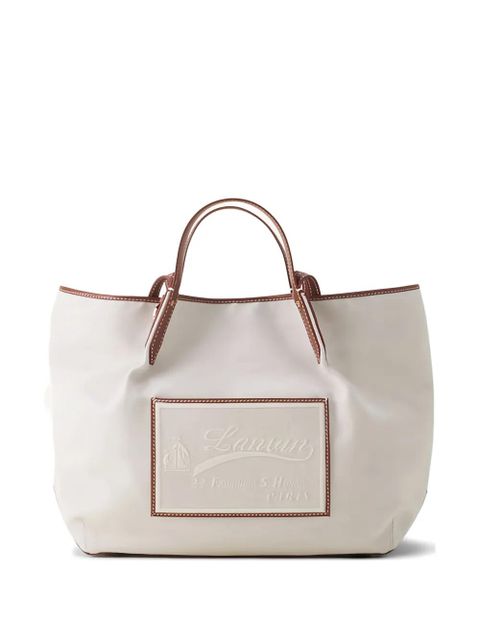 Lanvin Catch leather-trim logo-patch tote bag - Neutrals - zdjęcie produktu nr 1