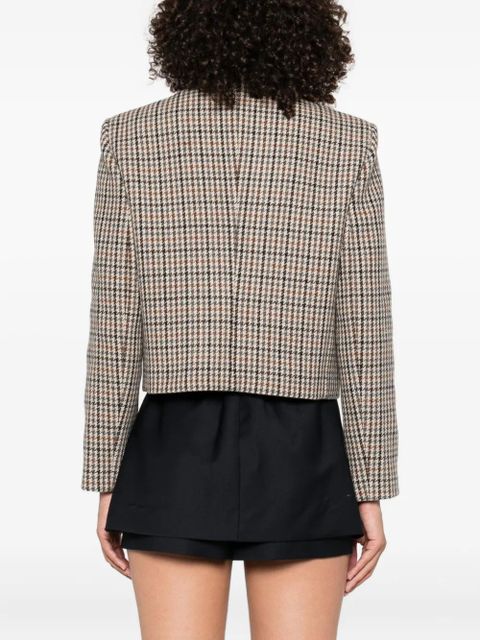 Maje houndstooth button-fastening jacket - Neutrals