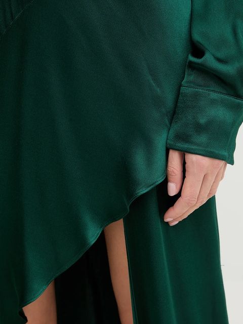 Bardot sukienka kolor zielony mini rozkloszowana 60108DB