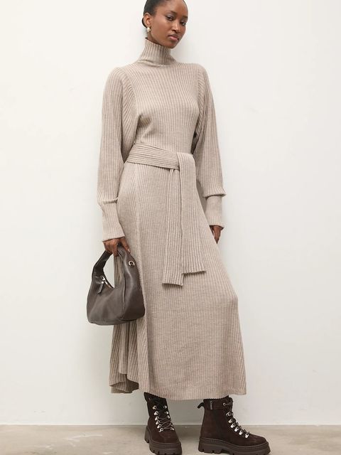 Answear.LAB workery zamszowe kolor brązowy na platformie