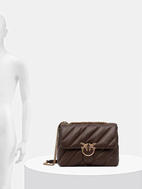 Pinko torebka skórzana kolor brązowy 100037 A0F2