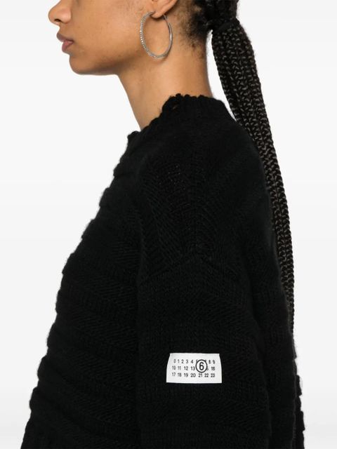 MM6 Maison Margiela distressed chunky-knit jumper - Black