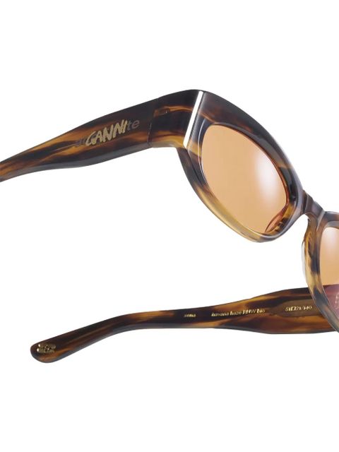 GANNI x Ace & Tate Xena logo-detail sunglasses - Brown