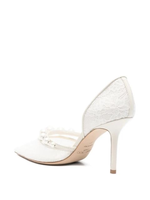 Jimmy Choo Aurelie pearl-lace pumps - White