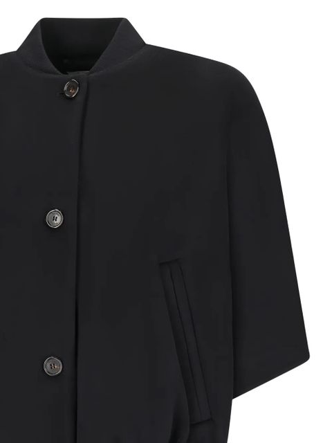 Max Mara short-sleeve cashmere cape - Black