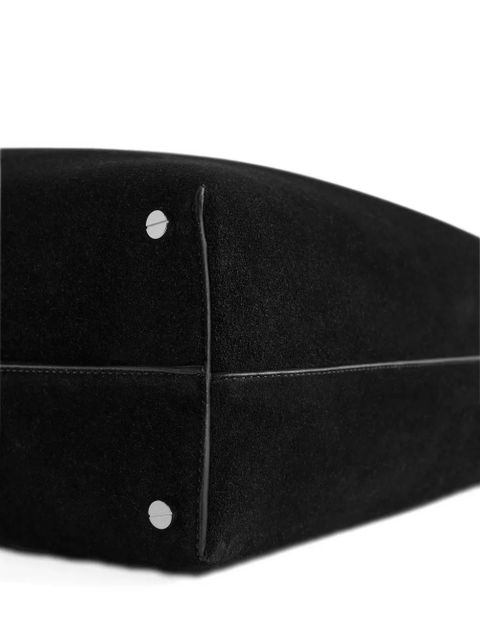 TOTEME bevel suede shoulder bag - Black