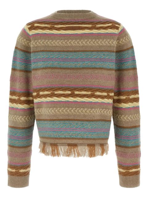 Guest In Residence western stripe fringe sweater - Neutrals - zdjęcie produktu nr 1