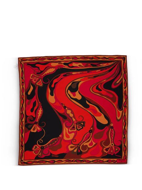 PUCCI Orchidee-print silk carrè scarf - Red - zdjęcie produktu nr 1