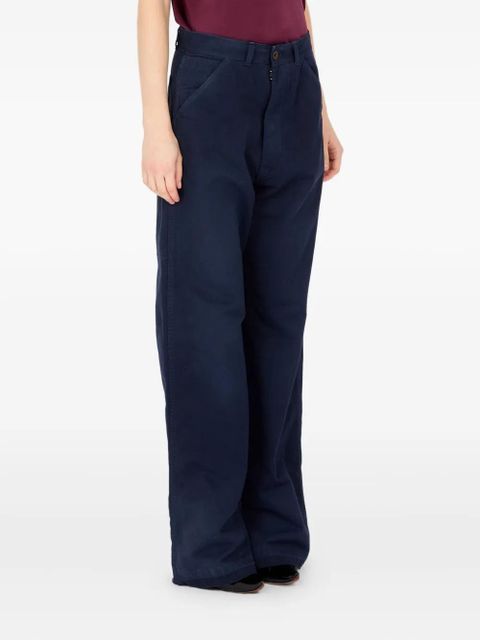 Maison Margiela button-fastening corduroy trousers - Blue