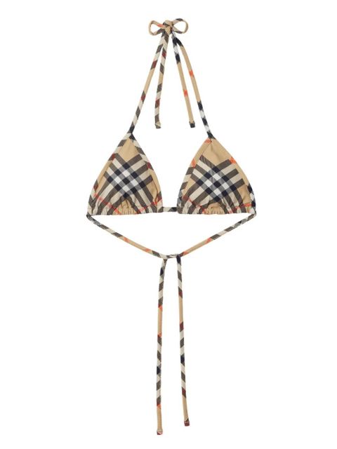 Burberry checked bikini top - Neutrals - zdjęcie produktu nr 1
