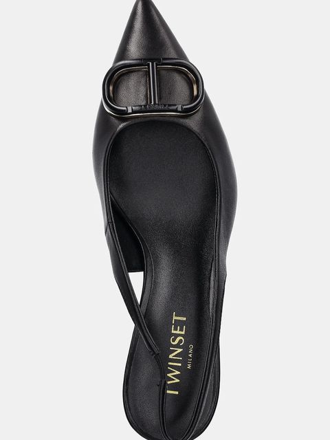 Twinset szpilki skórzane kolor czarny 252TCP030 - zdjęcie produktu nr 2