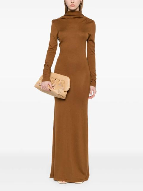 Aya Muse longsleeved open-back maxi dress - Brown - zdjęcie produktu nr 2