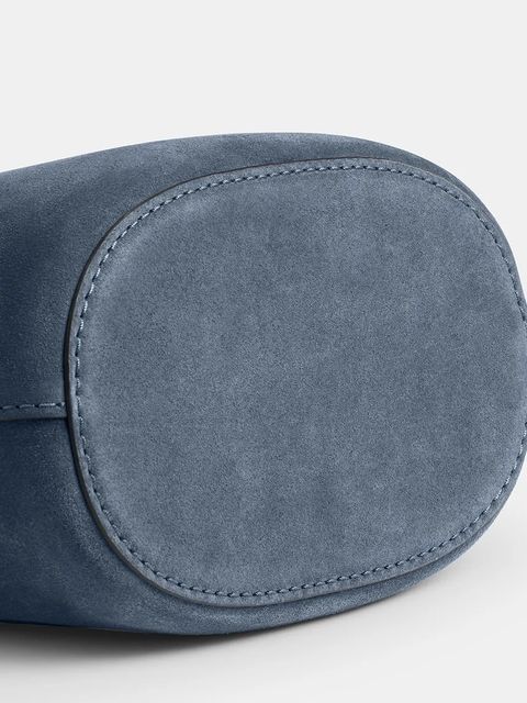 Coach torebka zamszowa Suede Bleecker Bucket 21 kolor niebieski CCW84