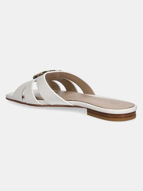 Pinko klapki skórzane Marli damskie kolor beżowy SD0313 P003 Z12