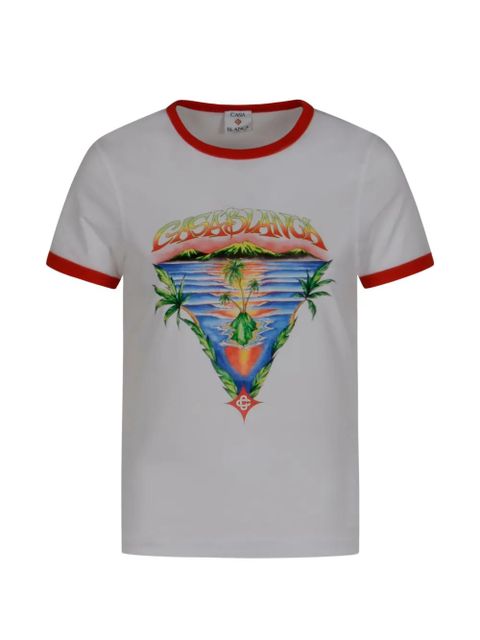 Casablanca printed crew-neck T-shirt - White - zdjęcie produktu nr 1