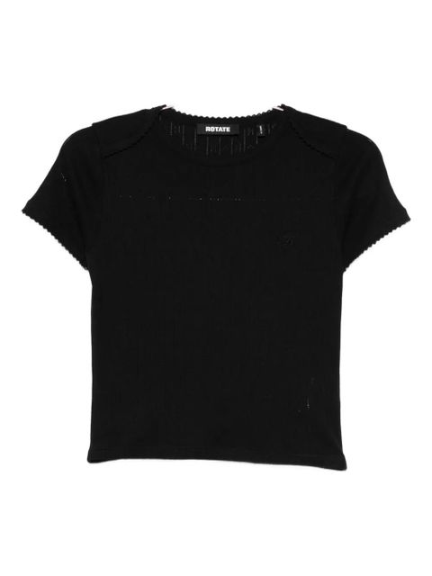 ROTATE BIRGER CHRISTENSEN pointelle T-shirt - Black
